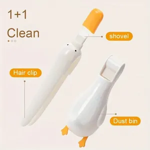 Outil <span class=keywords><strong>de</strong></span> nettoyage des cheveux <span class=keywords><strong>de</strong></span> salle <span class=keywords><strong>de</strong></span> bain 2 en 1, <span class=keywords><strong>canard</strong></span> mignon, imperméable, durable, pince à déchets, pelle pour enlever les saletés et les taches, cuisine, toilettes, égouts - Product Image 5