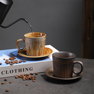Tasse à café en céramique de style japonais pour une personne, faite à la main en poterie rustique, 170 ml, compatible lave-vaisselle et micro-ondes, écologique, pour usage domestique - Product Image 5
