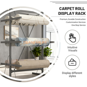 Wholesale Custom Metal Hanging Carpet <strong>Roll</strong> Display <strong>Rack</strong> Double-Sided Durable <strong>Roll</strong> <strong>Rack</strong> for Exhibition Carpet Display Shelf - Product Image 2