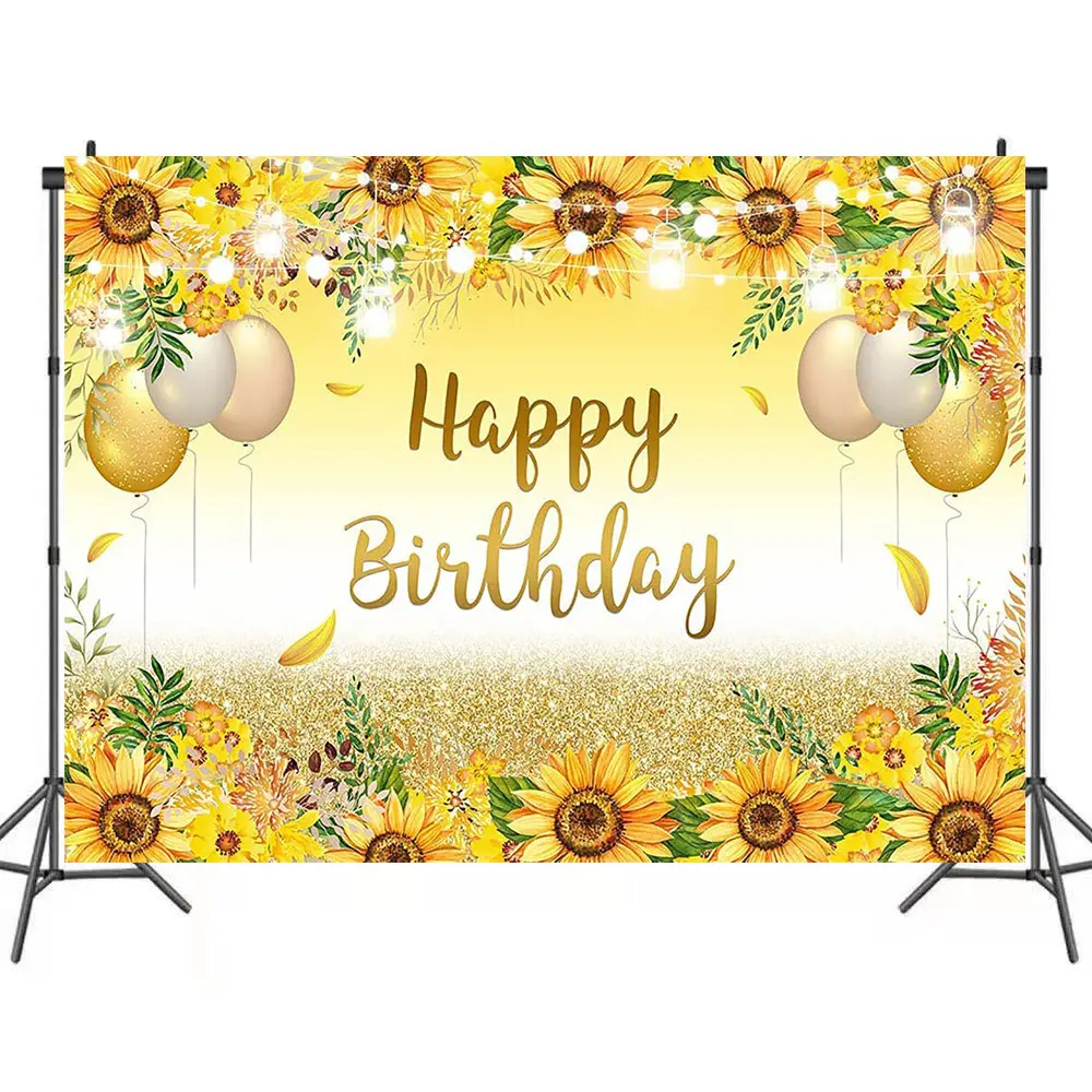 Foreign Trade Amazon Sunflower Themed Photography Background Cloth Birthday Party Decoration Banner Vinyl 7x5ft