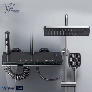 Juego <span class=keywords><strong>de</strong></span> <span class=keywords><strong>Ducha</strong></span> Termostática YF 2026 en Gris Metálico con Pantalla Digital y Luz LED Estrellada, Sistema <span class=keywords><strong>de</strong></span> <span class=keywords><strong>Ducha</strong></span> para Baño con 4 Funciones - Product Image 1