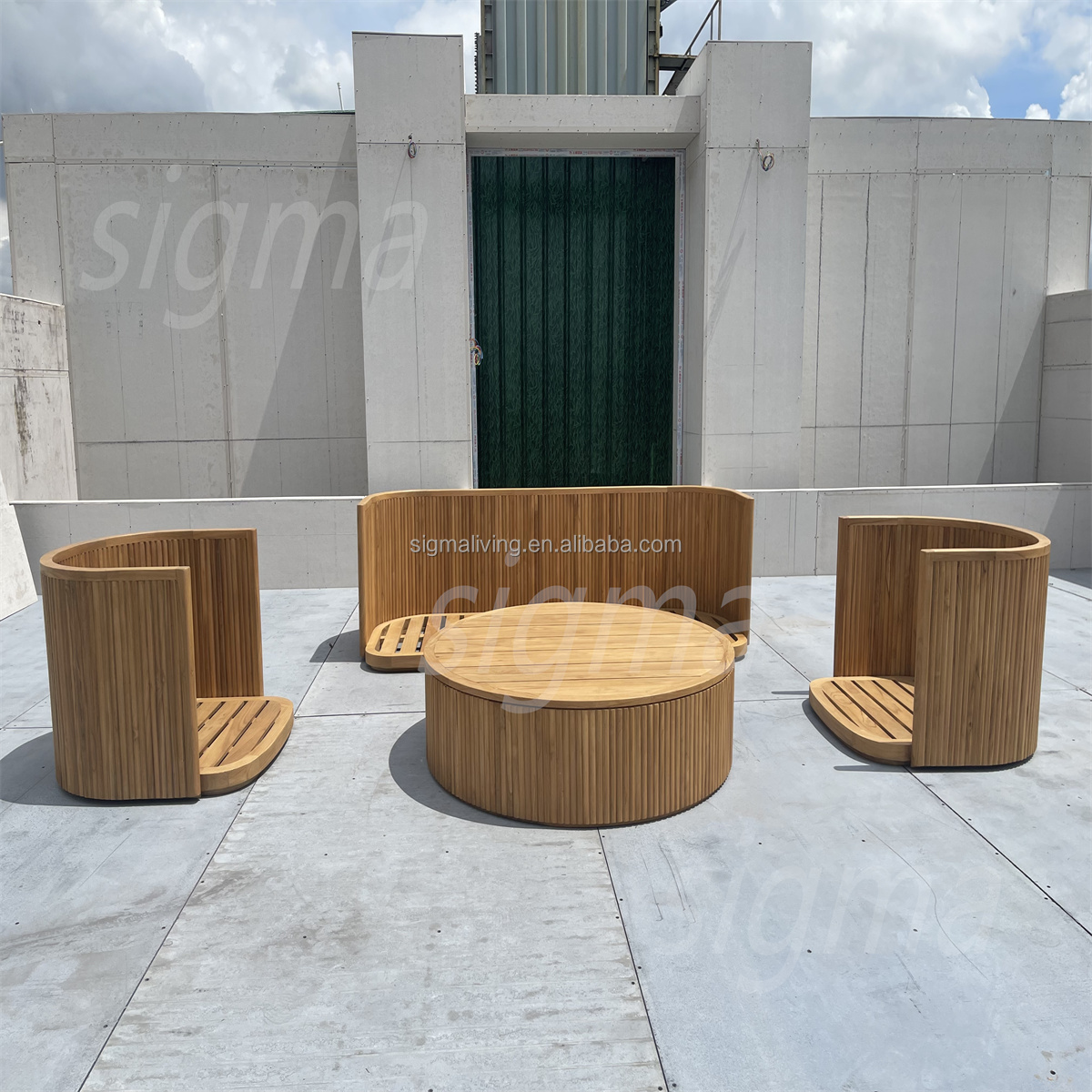 2024 Modern Patio Furniture Garden Set New Design Solid Wooden Teak Garden Furniture Luxury Outdoor Lounge Sofa