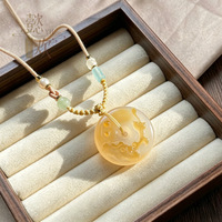 Pendentif de paix en agate, calcédoine et cuivre, motifs de dragon Pixiu colorés, ornement porte-bonheur, collier ethnique de style chinois