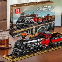 Reobrix 66806 2026 Nuevo Modelo de Tren de Vapor MOC Western 578, Juguetes Educativos DIY, Regalos para Niños y Adultos, Juego de Bloques de Construcción de 2851 Piezas