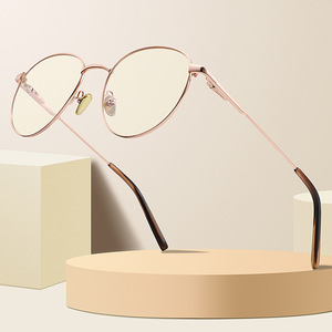 กรอบแว่นตาทรงกลมแบบ unisex กรอบเต็ม ป้องกันแสงสีฟ้า ขาแว่นอะซิเตท กรอบสแตนเลส สำหรับผู้ชายและผู้หญิง - Product Image 3