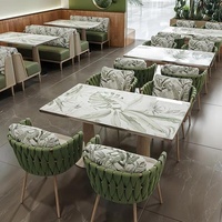 Fauteuil de loisirs modulaire OEM ODM pour restauration, banquette avec coussin, mobilier commercial pour restaurant, ensemble table et chaises de salle à manger