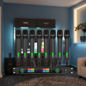 Profesyonel 8CH UHF dinamik kablosuz ev Karaoke & konferans şarkı için el mikrofonu popüler Metal ses - Product Image 2