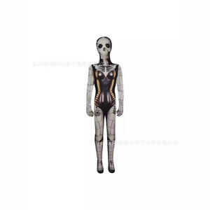 Disfraz de Halloween para Mujer, Capa con Capucha de Calavera, Estampado Digital, Traje Zentai Ajustado, Cosplay - Product Image 2