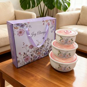 IStapromo Gifts Three-Piece Ceramic Food Storage Bowl <b>Set</b>, Sealed Bowls, Gift Bowl Gift Box <b>Set</b> - Product Image 6