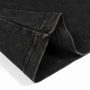 Productos populares calientes 100% algodón de manga corta desgastado recortado Boxy Tee personalizado hombres O cuello negro camisetas - Product Image 6