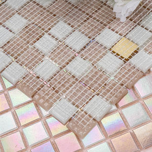 327*327 coloré mosaïque douche <span class=keywords><strong>cloison</strong></span> carrelage brillant or irisé avec fabricant de mosaïques de <span class=keywords><strong>verre</strong></span> rose - Product Image 3
