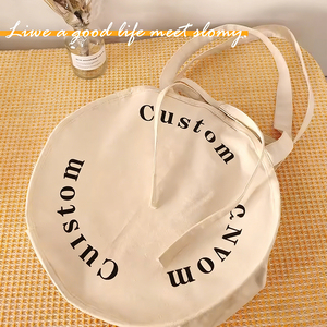 Sac fourre-tout <span class=keywords><strong>en</strong></span> toile de coton <span class=keywords><strong>en</strong></span> gros, rond, durable, <span class=keywords><strong>tissu</strong></span> lourd de 16 onces, sac fourre-tout personnalisé <span class=keywords><strong>en</strong></span> toile ronde avec votre logo - Product Image 3