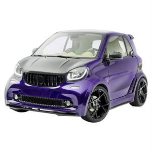 Kit Carrozzeria in Vera Fibra di Carbonio Stile MS per Smart <span class=keywords><strong>Fortwo</strong></span> C453, Spoiler Anteriore, Diffusore Posteriore, Minigonne Laterali, Cofano in Fibra di Carbonio Secca - Product Image 3
