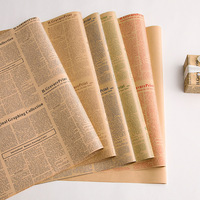 JYMZ011 50*70CM Kertas Retro Biodegradable Dapat Didaur Ulang untuk Pembungkus Kado Bunga, Kompatibel dengan Inkjet - Bahan Kemasan Bermotif Bunga