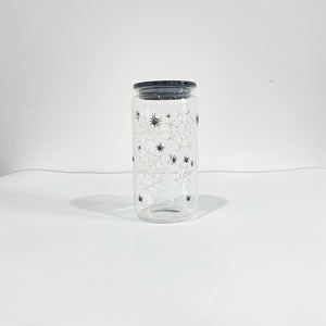 Transparent Halloween 16oz <span class=keywords><strong>verre</strong></span> peut En Gros en vrac Glace Café soda pop bière vin tasse <span class=keywords><strong>Avec</strong></span> couvercle en plastique et <span class=keywords><strong>paille</strong></span> - Product Image 6