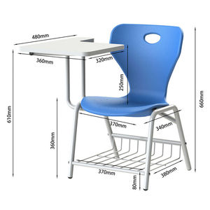 School Furniture Factory Supplier Training <strong>Chair</strong> with Writing <strong>Pad</strong> Student <strong>Chair</strong> with Attached Desk for Office Conference - Product Image 4