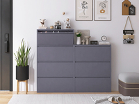 Meuble à chaussures ultra-fin en acier de 15 cm OEM, armoire à chaussures étroite anti-poussière intégrée pour entrée domestique