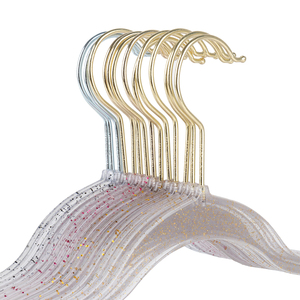 <span class=keywords><strong>Cintre</strong></span> en plastique transparent pour costumes en vente directe du fabricant <span class=keywords><strong>Cintre</strong></span> en acrylique scintillant pour perles de poudre d'or - Product Image 4