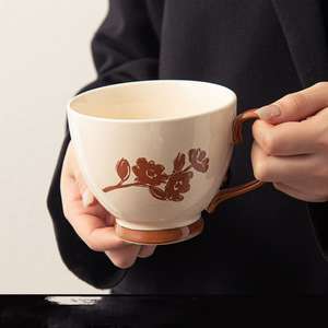 Mug Keramik Kapasitas Besar Cangkir Air Rumah Tangga Mug Mewah Ringan Modis Cangkir Kopi Keramik Eksklusif untuk Kantor Mug Keramik - Product Image 5