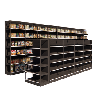 Estante de exhibición de <span class=keywords><strong>metal</strong></span> blanco de doble cara, estantería personalizada de alta resistencia, fabricante de fábrica, supermercado - Product Image 1