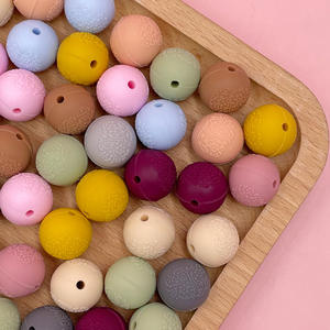 2025 nueva venta al por mayor 15mm Bpa libre de grado alimenticio bebé suave redondo disco de silicona raya cuenta metálica para bolígrafos - Product Image 5