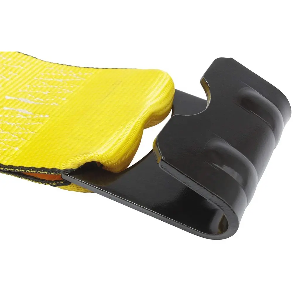 GIBBON ET-304082 PE Yellow Webbing 4in * 30ft * 16200lbs American Hand Winch Strap Black Painted Flat Hook Strap