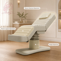 Lit de beauté électrique de luxe à 3 moteurs, table de massage facial réglable, lit de spa pour cils, équipement pour salon de beauté et clinique