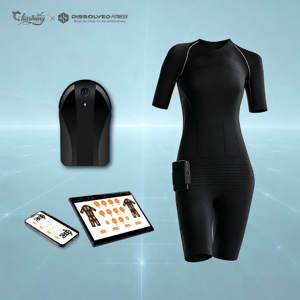 Kit de traje de entrenamiento DISSOLVED EMS-Unisex recargable portátil sin agua capa base seca ropa interior chaleco pantalones cortos conjunto de dos piezas - Product Image 1