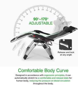 Woqi 高品質 低価格 スチール製 フットレスト付き キャンプ用 ゼログラビティチェア 高齢者向け 軽量 ポータブル - Product Image 3