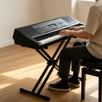 Teclado Electrónico HUASHENG de 54 Teclas, Pantalla LED, 128 Ritmos, Función de Enseñanza, Instrumento Musical, Regalo para Niños Principiantes