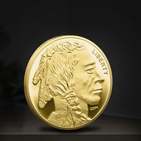 Pièce de monnaie en or de buffle américain, pièce de monnaie en argent, médaille commémorative, buffle de la ville, liberté, pièce de monnaie commémorative indienne, vente de cadeaux
