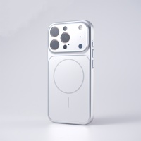 Étui de téléphone magnétique sans fil en verre mat PC avec design métallique finition miroir pour 17 14 15 16 Pro Max Air