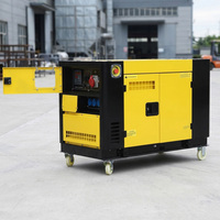 Groupe électrogène diesel triphasé insonorisé et silencieux de 8 kW, 10 kW, 12 kW, 15 kW, portable, pour usage domestique et industriel