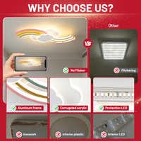 Plafonnier LED intelligent personnalisé de haute qualité, moderne, en acrylique, en forme de nuage arc-en-ciel, sans scintillement, pour la protection des yeux, chambre à coucher, chambre d'enfant