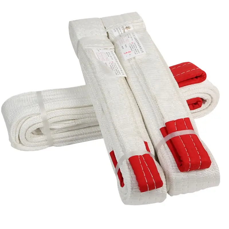 2 tonnes à 12 tonnes bande textile élingues de levage grue sangle plate en polyester ceinture de levage élingue