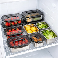 Boîte à lunch hermétique à double étage en acier inoxydable de qualité alimentaire avec compartiments pour les voyages