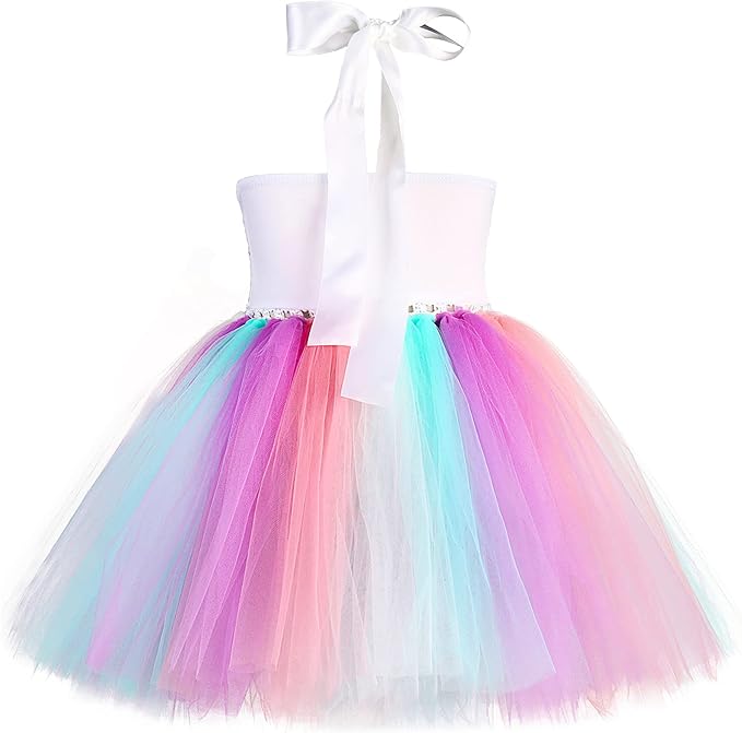 open lace back dress Glitter Wing Unicorn Pastel Dress, 1