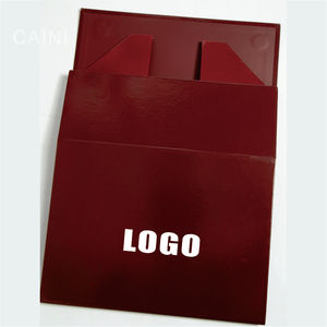 Emballage de boîte pliante rouge de haute qualité. Emballage cadeau luxueux. Boîte cadeau personnalisée. LOGO personnalisé. - Product Image 5