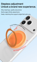 Support de téléphone magnétique pliable et réglable avec logo personnalisé, en alliage d'aluminium, pour voyage, voiture et bureau, avec bande adhésive 3M – Vente en gros