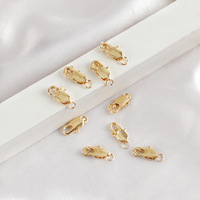 Fermoir à ressort en laiton plaqué cuivre 14K, forme queue de poisson, pour la fabrication de bijoux et de colliers, accessoire d'atelier