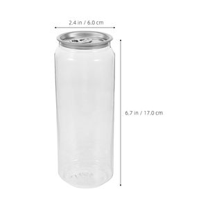 Lata de Bebidas de Plástico PET Transparente con Logotipo Personalizado, 330ml/500ml, Tapa de Rosca de Aluminio, Impresión por Serigrafía, para Refrescos, Bebidas Energéticas, Café - Product Image 2
