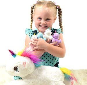 Peluche unicorno personalizzato con mamma e bambino unicorni per ragazze peluche mamma unicorno Stuffie con <span class=keywords><strong>tasca</strong></span> per neonati - Product Image 2
