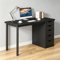 Bureau d'ordinateur en bois moderne et minimaliste de 47 pouces, durable, avec 5 tiroirs escamotables pour les petits espaces de bureau à domicile