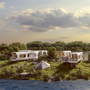 ชุดที่อยู่อาศัยแบบเรียบง่ายสไตล์แคปซูลลอฟท์ฟรีแบบประกบกันของพื้นที่ที่อยู่อาศัยแบบศิลปะกรอบเหล็กโค้ง - Product Image 3