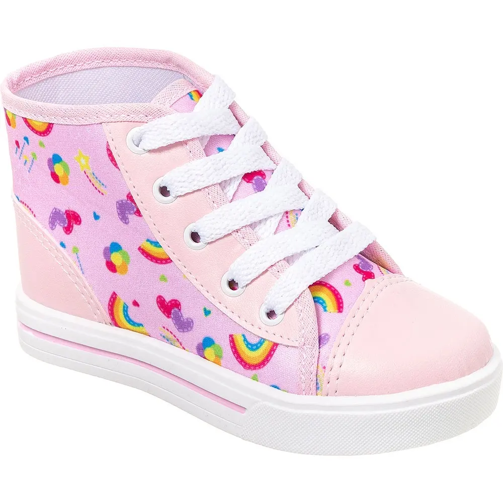 Baby girls Pink hook casual lovely lace up boot kids Canvas Trendy Shoes