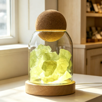 Diffuseur d'arômes en cristal multicolore, ornement en pierre, cloche en verre créative avec veilleuse LED, décoration d'intérieur pour huiles essentielles, artisanat