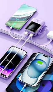 10000mAh sạc nhanh ngân hàng điện được xây dựng trong cáp sạc pin di động cho Iphone <span class=keywords><strong>Android</strong></span> điện thoại di động phổ ngân hàng điện - Product Image 4