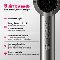 Sèche-cheveux FirePhoenix M3 OEM ODM 2000-2400W avec moteur sans balais, ionique anti-frisottis, léger (395g), réduction du bruit à 8 couches, 127V-240V