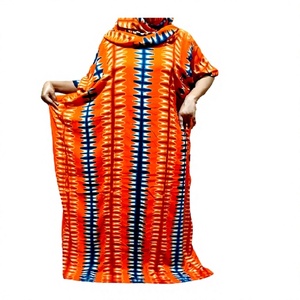 Women's All-Season Kaftan Dress Floor-Length <b>Chiffon</b> Rayon Geometric Lace Breathable Eco-Friendly Loose Fit Washable - Product Image 1