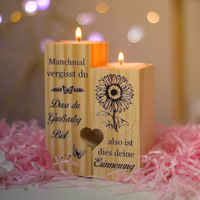 Handgefertigtes Individuelles Holz-Valentinstagsgeschenk für Männer Frauen Paare Romantischer Herzförmiger Hochzeitsdekor Kerzenhalter